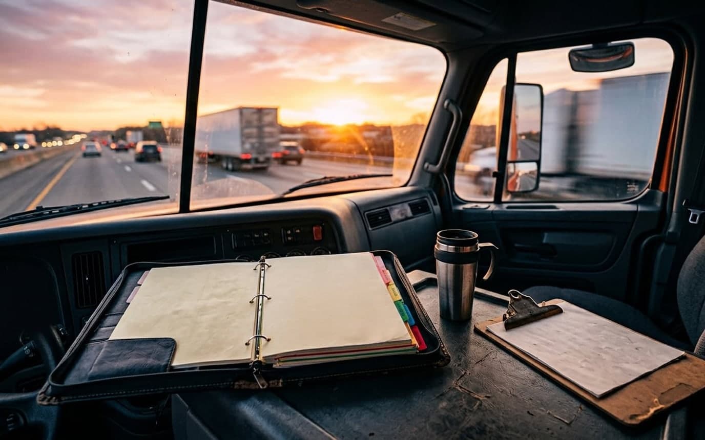 DOT compliance binder documents organized for inspection